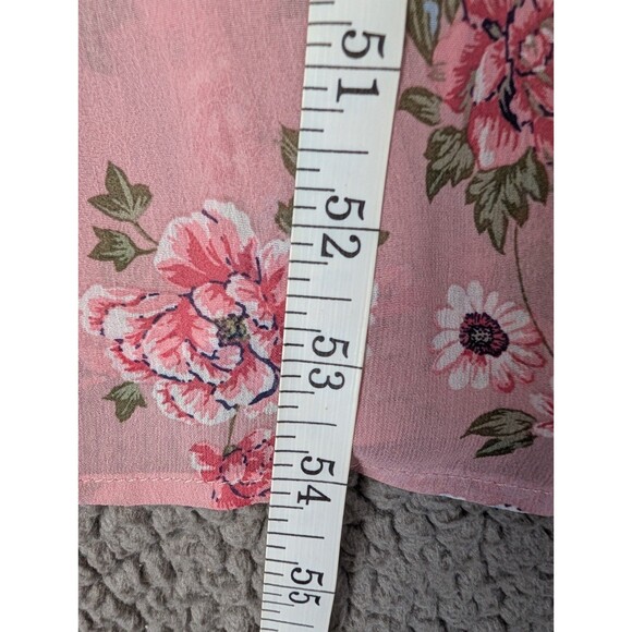 Almost Famous Womens Maxi Pink Dress Floral Sleeveless Ruffled Bust Sz M Garden - Picture 5 of 12